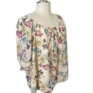 New Torrid Chiffon Belle Garden Boho Floral Top